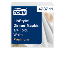 Серветки для сервірування столу Tork LinStyle Premium, білі, 1 шар, 39х39 см, 50 шт